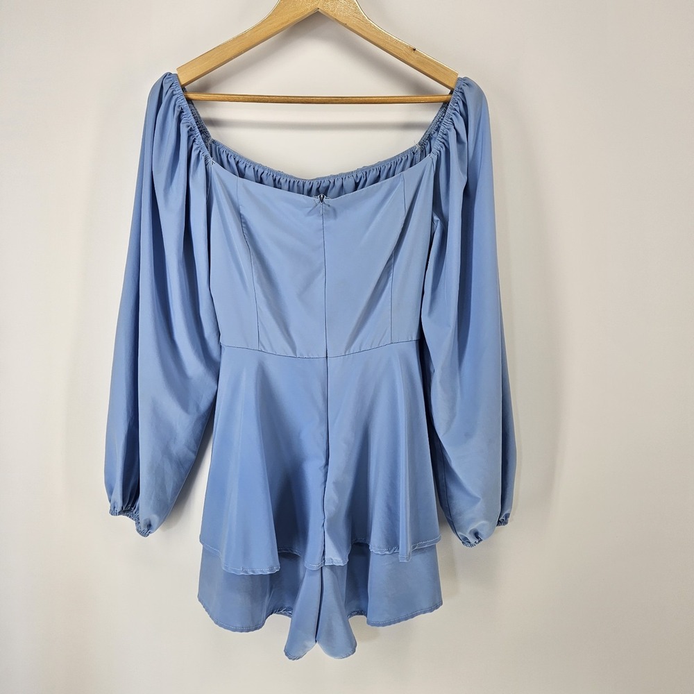 Fairy Blue Boho Jumpsuit Romper Womens Medium M Coquette Whimsical - Picture 3 of 7